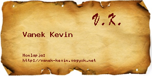 Vanek Kevin névjegykártya