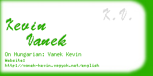 kevin vanek business card